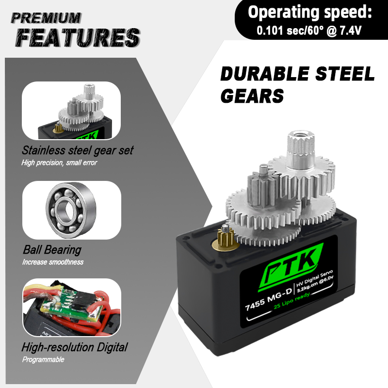 PTK 7455MG-D servo 12g Digital - Rc Hobby Shops 评论和价格
