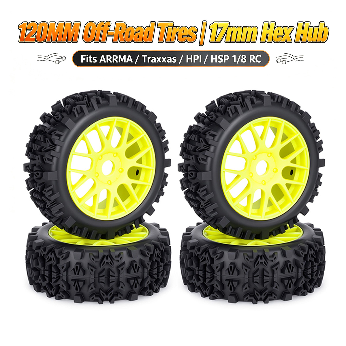 120MM Off-Road RC Tires 17mm H - Rc Hobby Trucks 评论和价格
