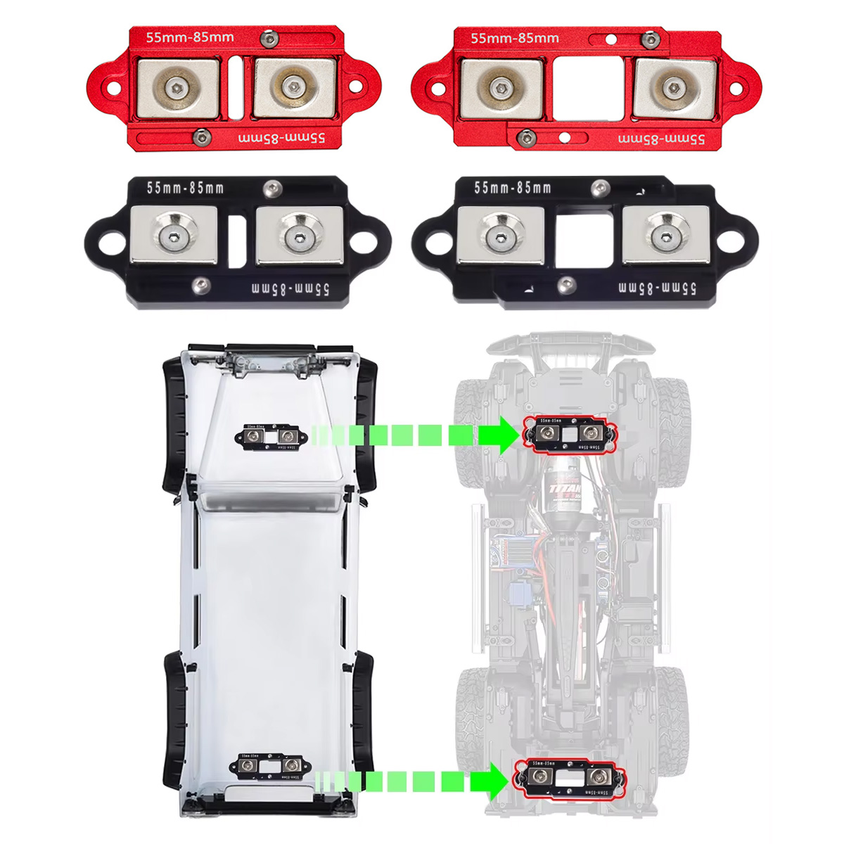 4PCS 55-85mm Adjustable Magnet - Body Shell Rc 评论和价格