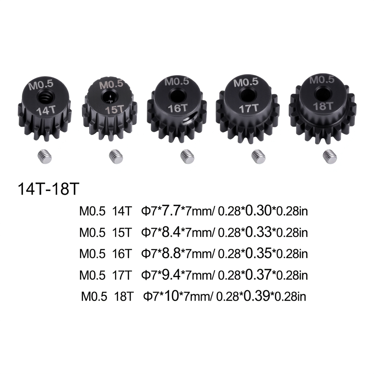 M0.5 2mm Shaft 14T-18T Metal P - Rc Hobby Shops 评论和价格