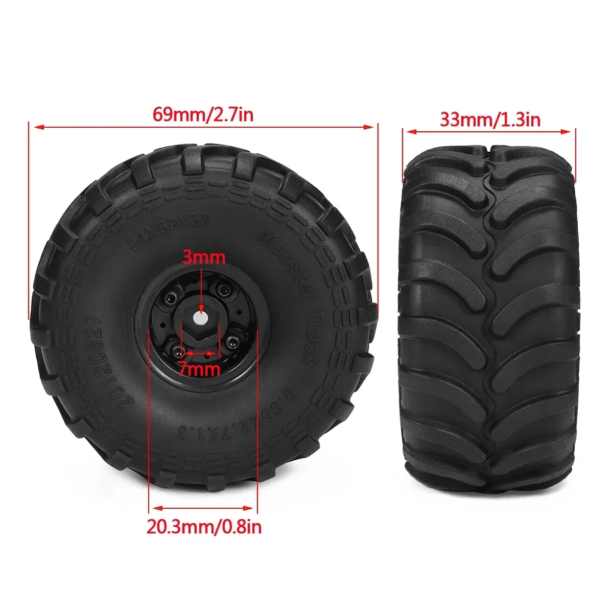 4pcs Monster Truck Tires with  - Rc Hobby Trucks 评论和价格
