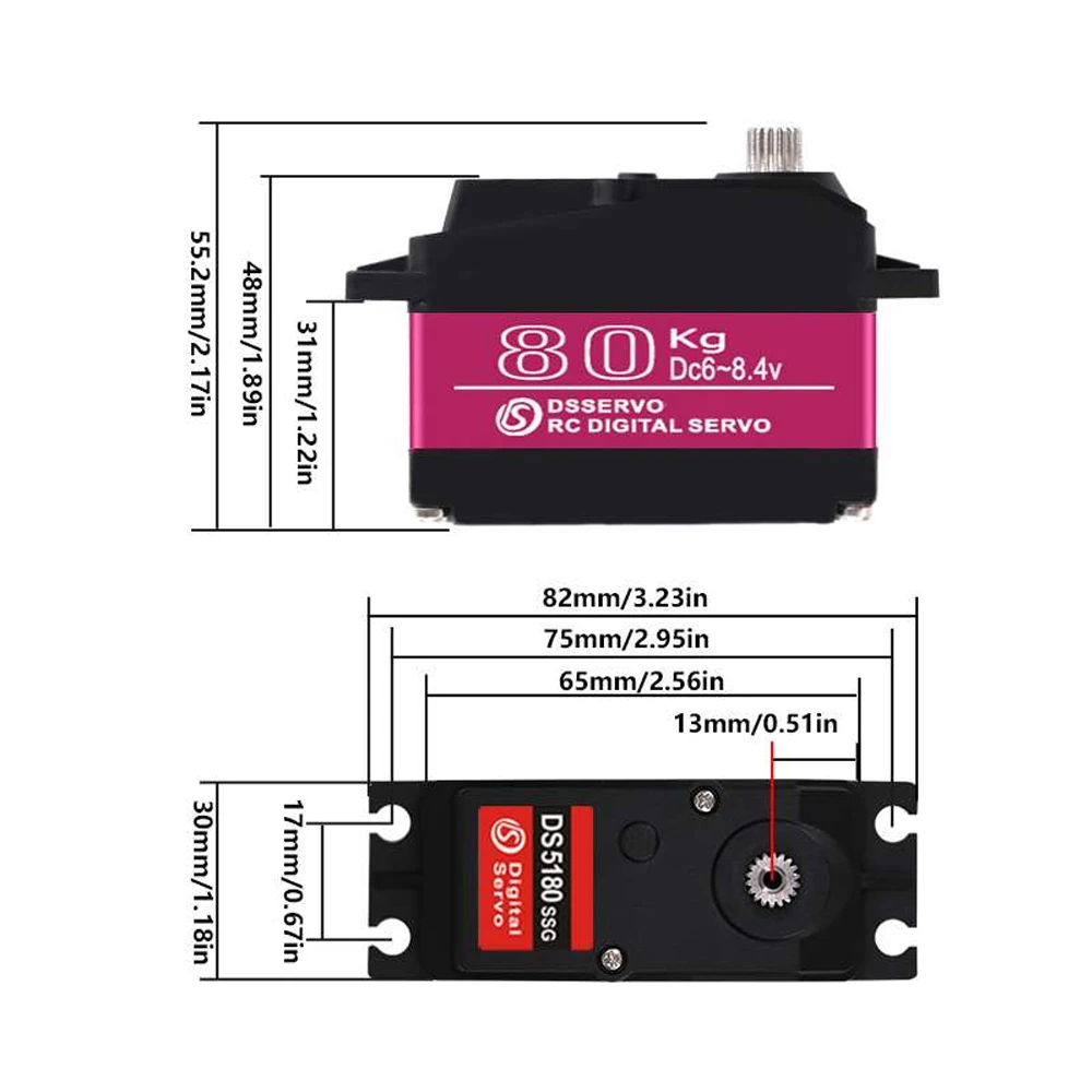 Dsservo Waterproof DS5180 80KG - Rc Hobby Shops 评论和价格